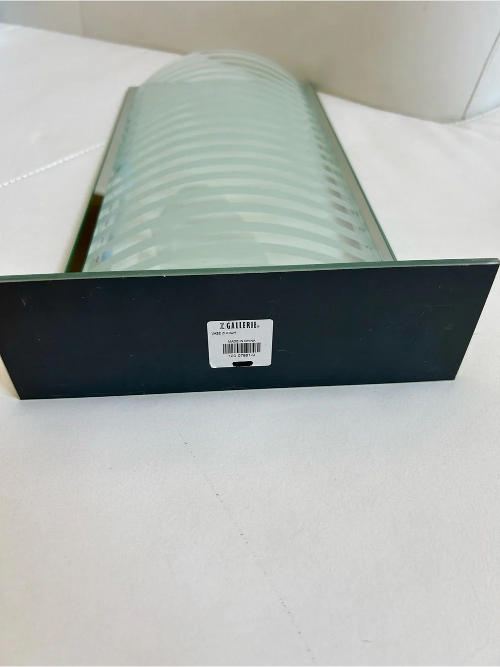 Z Gallerie  Modern Frosted Glass Stripe Vase